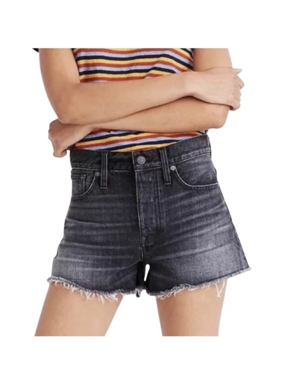 Madewell Black Relaxed Denim Shorts
